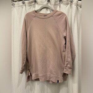 NWOT Varley Manning Pink Jersey Sweatshirt with Gold Side Zippers - Size L